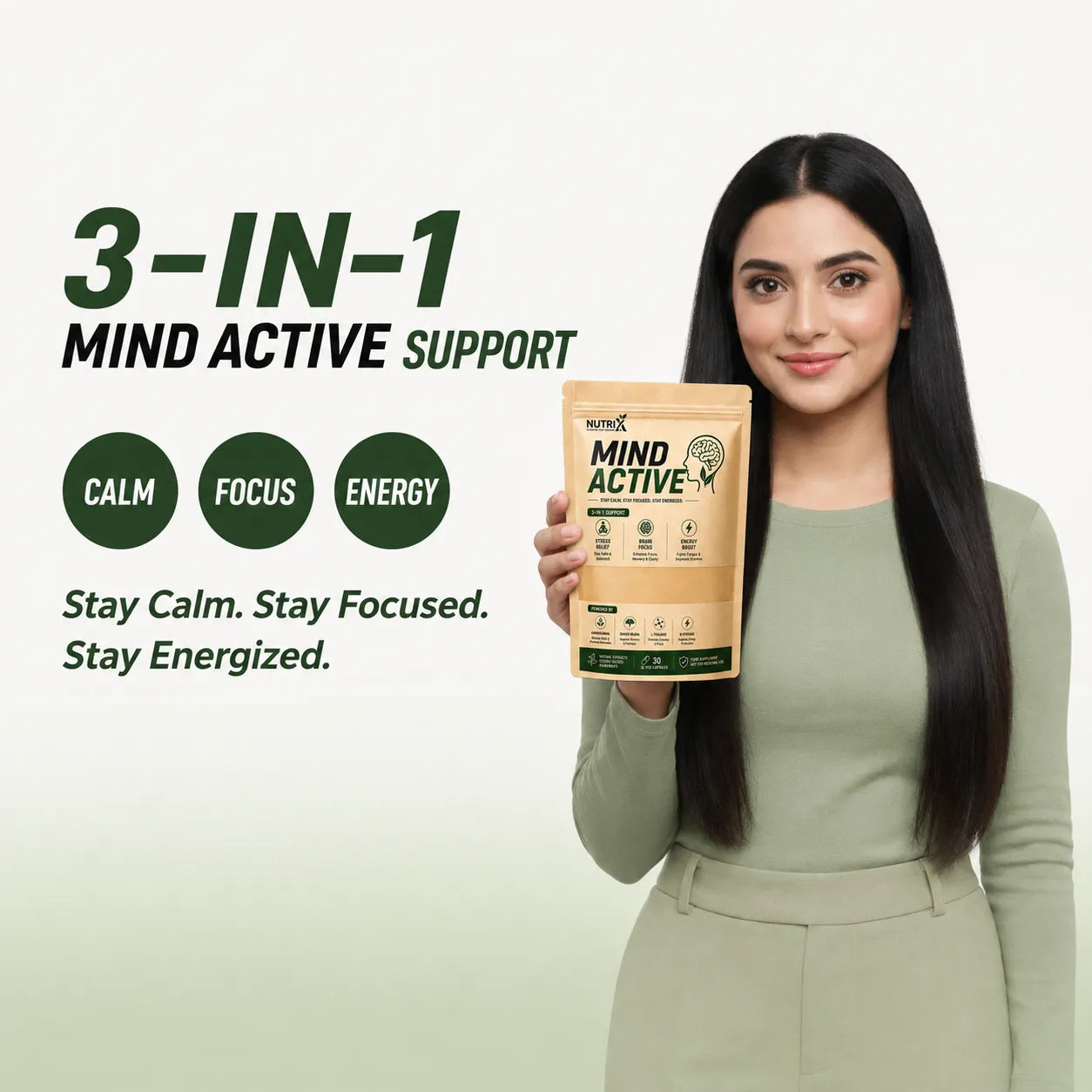 Mind Active – Stress Relief, Brain Focus & Energy Support | Pure Herb's